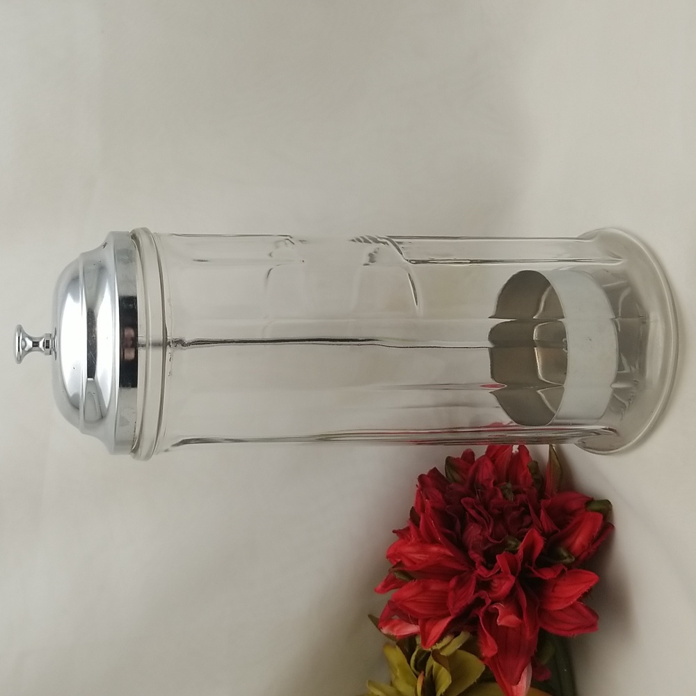 Gemco Glass & Chrome Classic Straw Dispenser